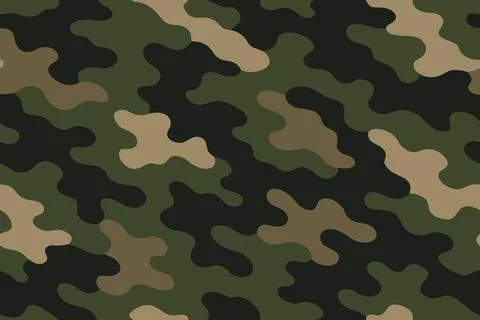 Abstract camouflage pattern in green brown and beige organic shapes Illustrazione stock