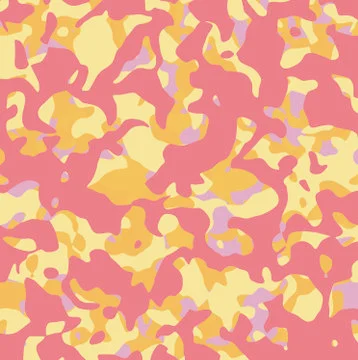 Abstract camouflage pattern in orange pink yellow Stock Illustration