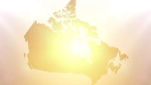 Abstract Canada Map Opener in gold Stock Footage 236438066