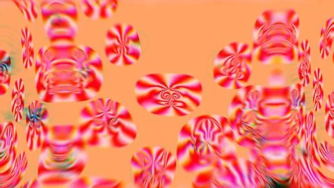Abstract Candy Pattern with Swirling Red and White Spiral Discs Stock Illustration