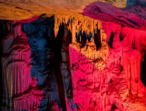 Abstract Cango Caves is a cave system near Oudtshoorn South Africa Foto stock