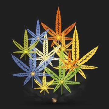 Abstract cannabis leafs Stock Illustration
