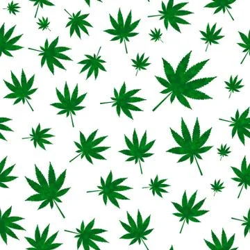 Abstract Cannabis Seamless Pattern Background Vector Illustratio Stock Illustration