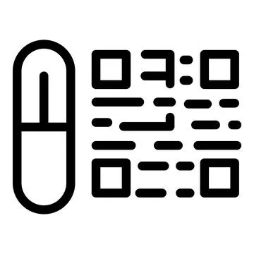 Abstract capsule and qr code design Stock Illustration