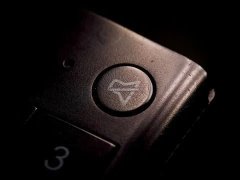 Abstract capture shows a textured surface with an inset button and geometri.. Stock Photos