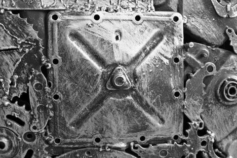 The abstract car engine part with black and white tone Stock Photos