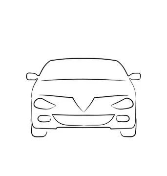 Abstract car isolated on white background, front side Stock Illustration