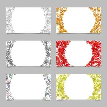 Abstract card background template set with colroed circles Stock Illustration