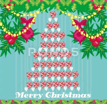 Abstract card with christmas tree Stock Illustration