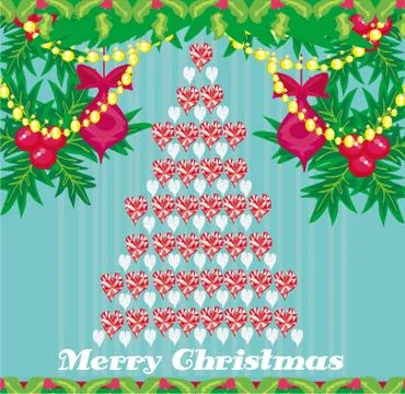 Abstract card with Christmas tree Stock Illustration