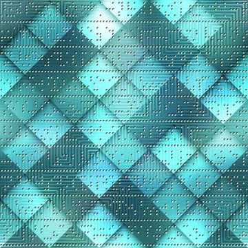 Abstract card computer pattern on green matrix board. 스톡 일러스트