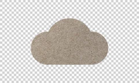 Abstract Cardboard Texture Cloud Symbol Icon Isolated on White Background Stock Illustration