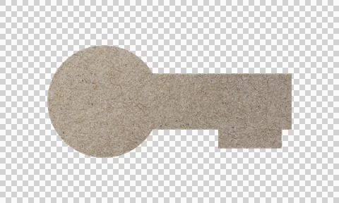 Abstract Cardboard Texture Key Symbol Icon Isolated on White Background Stock Illustration