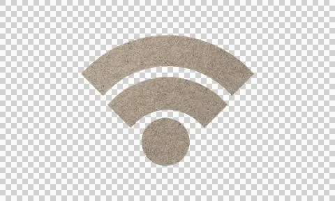 Abstract Cardboard Texture Wi-Fi Symbol Icon Isolated on White Background Stock Illustration