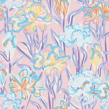 Abstract Carnation pastel seamless pattern design Stock Illustration