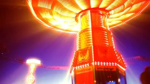 Abstract Carousel At Night Stock Footage 22411168