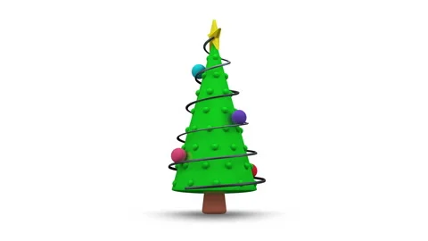 Abstract Cartoon Christmas tree Stock Footage 289524895
