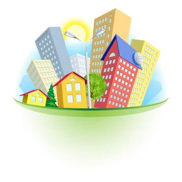 Abstract cartoon city Stock Illustration