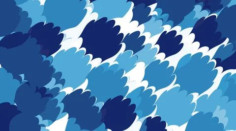 Abstract Cartoon Comic Flat Ocean Wave Sea Pattern Background Illustrazione stock