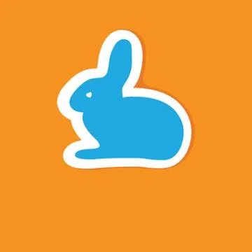 Abstract cartoon  easter card with cute bunny Stock-Illustration