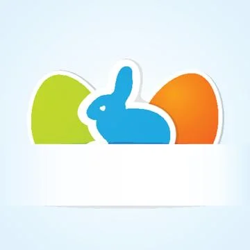 Abstract cartoon  easter card with cute bunny Stock Illustration
