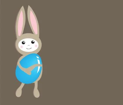Abstract cartoon easter card with cute bunny Stock-Illustration