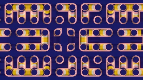 Abstract cartoon geometric pattern. 3d rendering digital animation background 4K Stock Footage 231489315