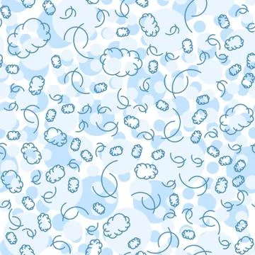 Abstract cartoon lines and cloudscape decorative background Stock Illustration