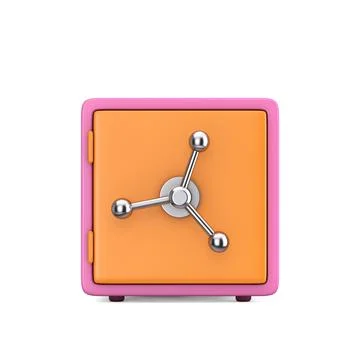 Abstract Cartoon Safe Locker Web Icon Sign. 3d Rendering Stockillustratie