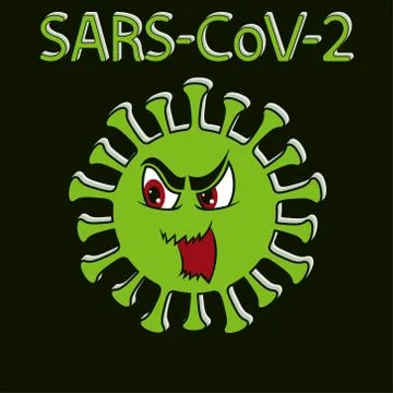 Abstract cartoon structure of coronavirus Stock Illustration