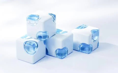 Abstract cartoon style cube, 3d rendering. Illustrazione stock