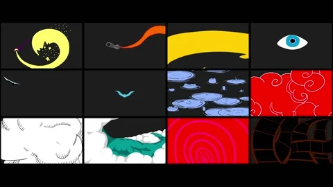 Abstract Cartoon Transitions for After Effects 스톡 After Effects