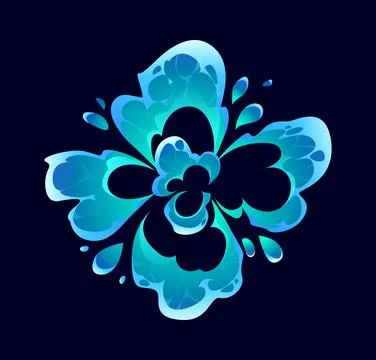 Abstract cartoon water splash featuring fluid Stock Illustration