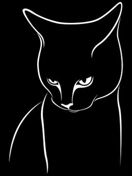 Abstract cat black stencil Stock Illustration