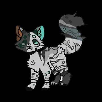 Abstract cat in gray tones Stock Illustration