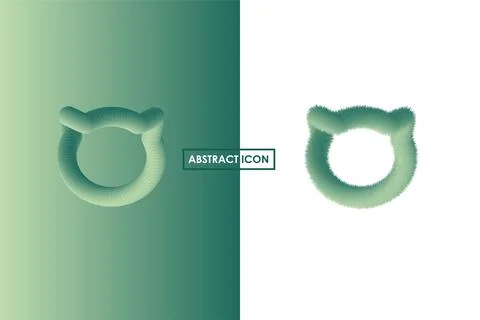 Abstract cat icon on a green background Stock Illustration