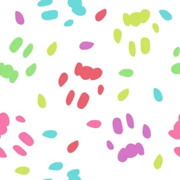 Abstract cat paw pattern background. Childish cute hand drawn pattern for des Stock Illustration