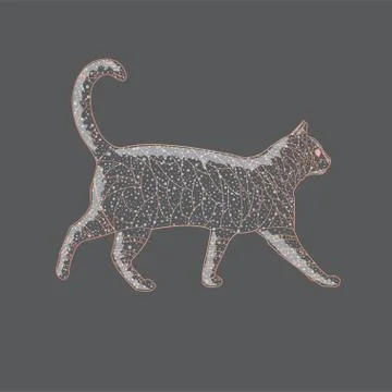 Abstract cats silhouette. Stock Illustration