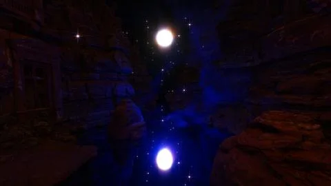Abstract Cave In Canyon Stock Illustration