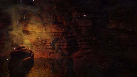 Abstract Cave In Canyon Stock Illustration