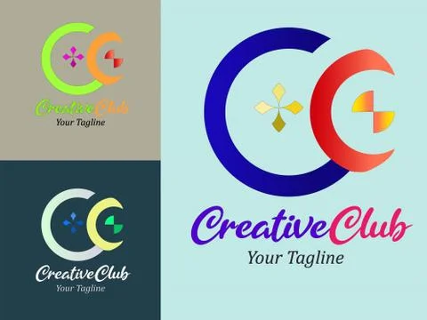 Abstract CC professional and simple logo, symbol, icon, vector illustration f Stock Illustration