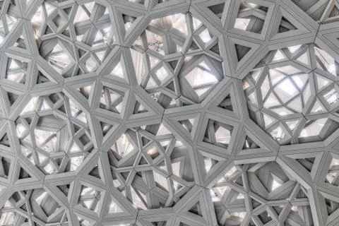 Abstract ceiling with light entrances. Foto stock