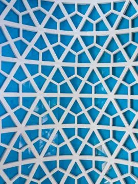 Abstract ceiling panels with polygonal pattern Stock Photos