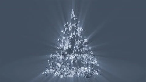 Abstract celebration festive background silvser stars Christmas Tree 스톡 동영상 159722268