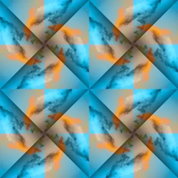 Abstract celestial blue - orange pattern. Skiey background. Stock-Illustration