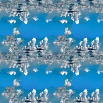 Abstract celestial blue seamless pattern. Skiey background. Stock Illustration
