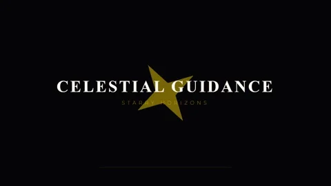 Abstract celestial guidance logo reveal with glowing yellow star on dark ba.. Stock Footage 336805494