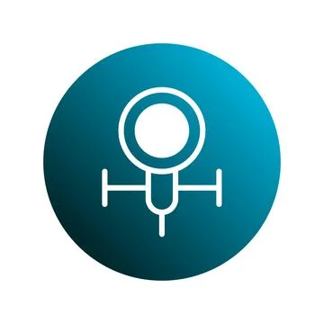 Abstract celestial navigation symbol icon in a blue circle suggesting techn.. Ilustración de archivo
