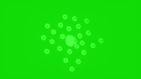 Abstract cell division and particle expansion on green screen background Stock Footage 331277115
