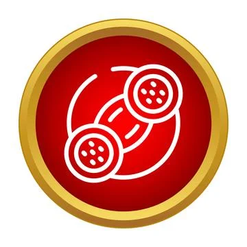 Abstract cellular division process line art icon Stock Illustration